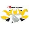 KIT PLASTICOS RTECH REVOLUTION YAMAHA YZ 125 / 250 2002 - 2017 AMARELO C/DEPOSITO TRANSPARENTE